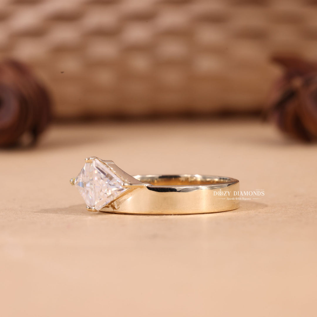 Trillion Cut Lab Grown Toi et Moi Diamond E/VS1 Cigar Engagement Ring
