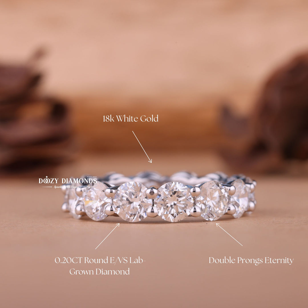 Round EF/VVS Diamond Lab Grown Full Eternity Wedding Band for