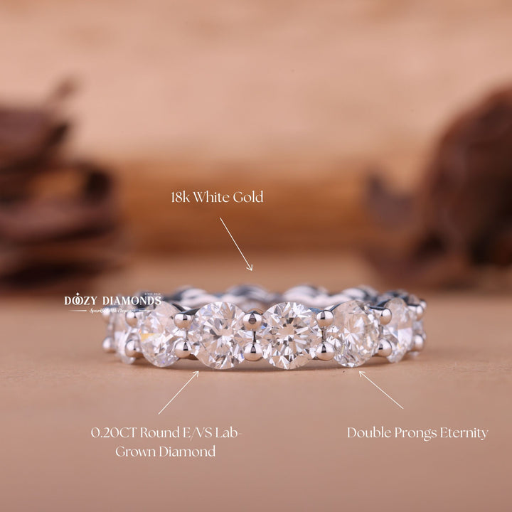 Round EF/VVS Diamond Lab Grown Full Eternity Wedding Band for Women