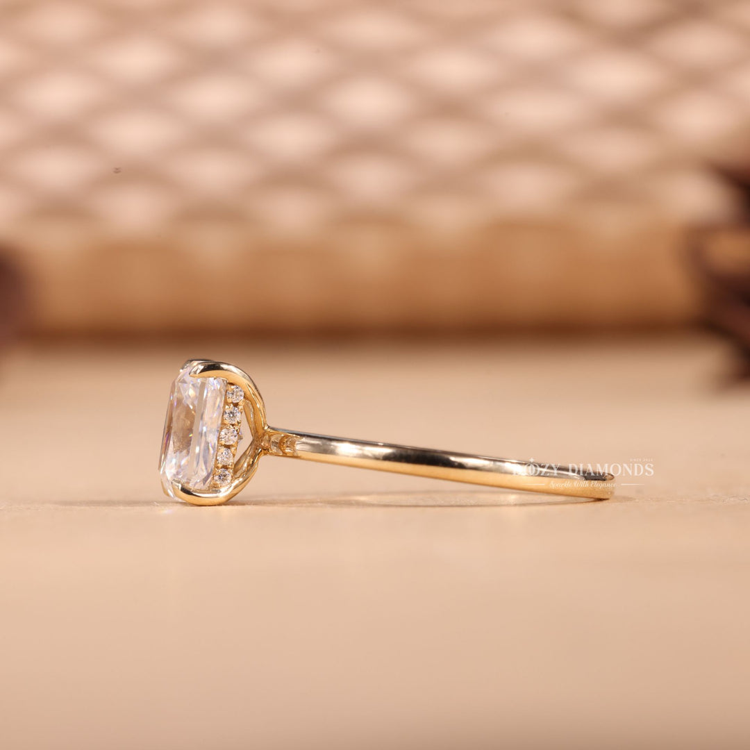 2.0CT-3.0CT Radiant F/VS1 Lab Grown Diamond Hidden Halo Engagement Ring