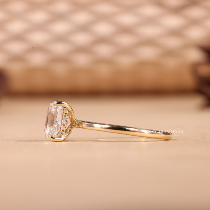 2.0CT-3.0CT Radiant F/VS1 Lab Grown Diamond Hidden Halo Engagement Ring