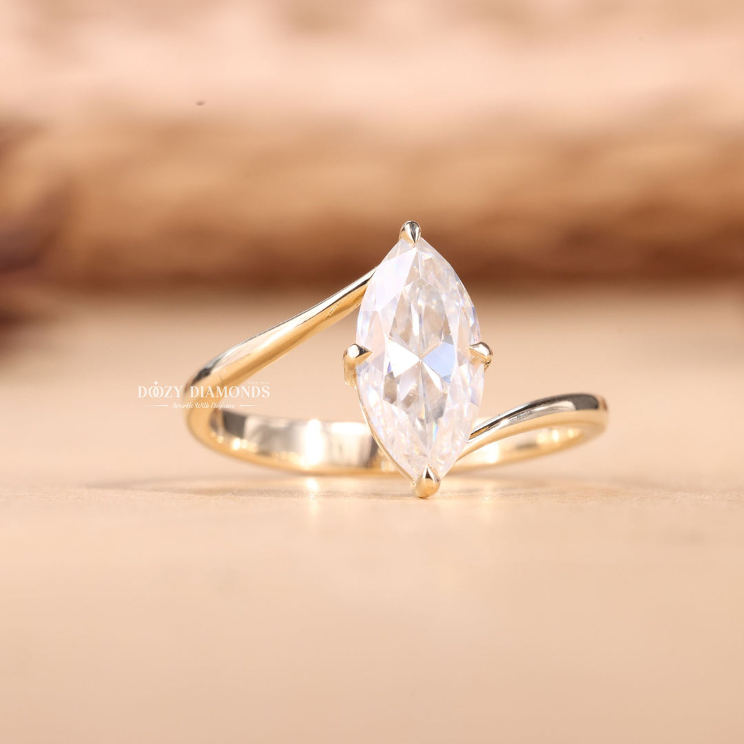 2.0CT-3.0CT Marquise Cut E/VS1 Lab Grown Diamond Bypass Engagement Ring
