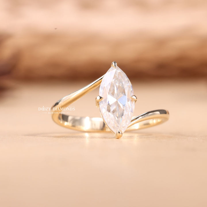 2.0CT-3.0CT Marquise Cut E/VS1 Lab Grown Diamond Bypass Engagement Ring