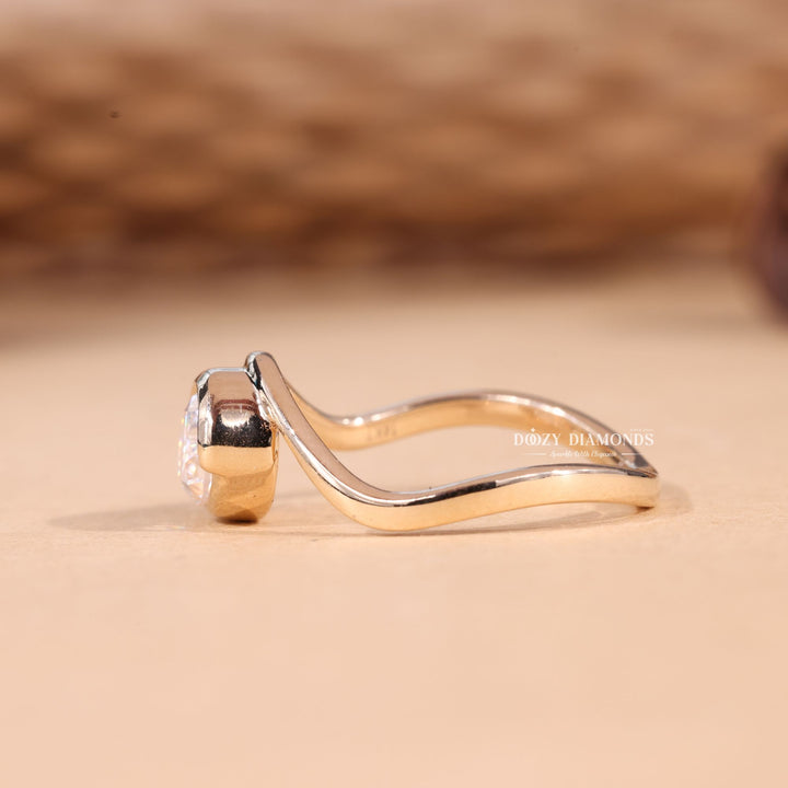 2.0CT-3.0CT Bezel Set Marquise F/VS2 Lab Grown Waves Diamond Engagement Ring