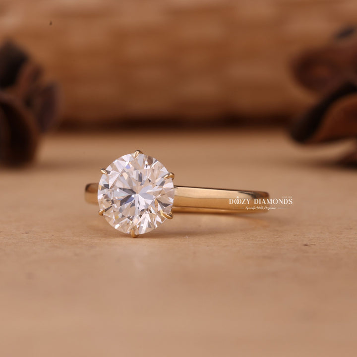 1.50CT-2.50CT Round Cut E/VS1 Lab Grown Diamond Solitaire Engagement Ring