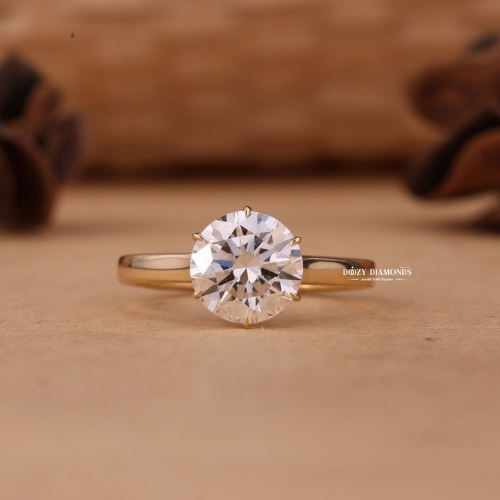 1.50CT-2.50CT Round Cut E/VS1 Lab Grown Diamond Solitaire Engagement Ring