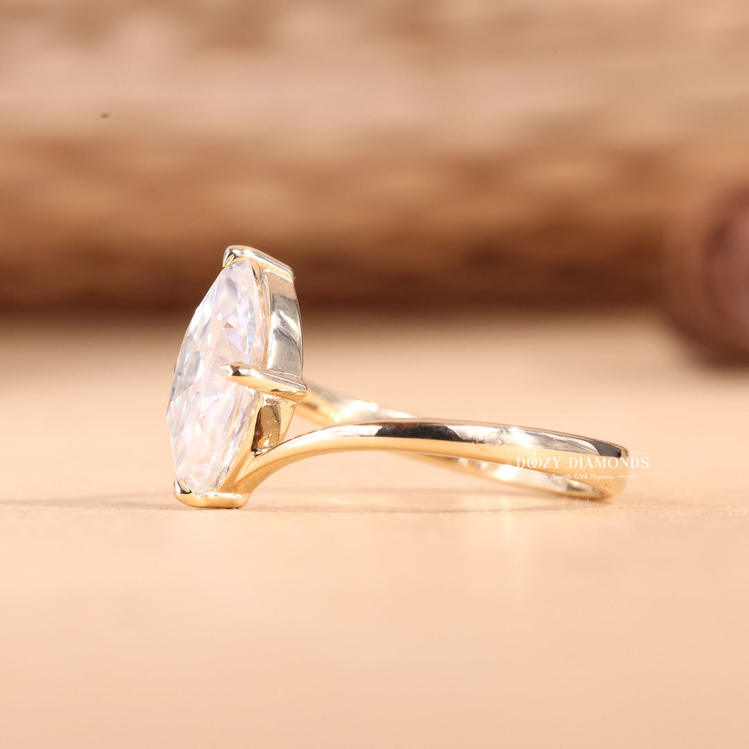 2.0CT-3.0CT Marquise Cut E/VS1 Lab Grown Diamond Bypass Engagement Ring