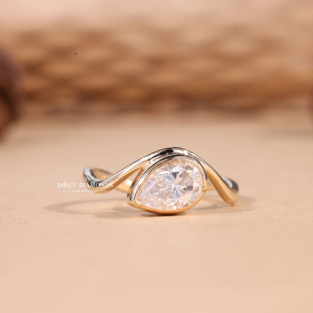 2.0CT-3.0CT Bezel Set Marquise F/VS2 Lab Grown Waves Diamond Engagement Ring