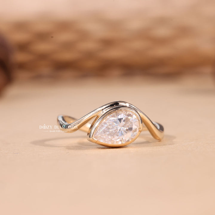 2.0CT-3.0CT Bezel Set Marquise F/VS2 Lab Grown Waves Diamond Engagement Ring