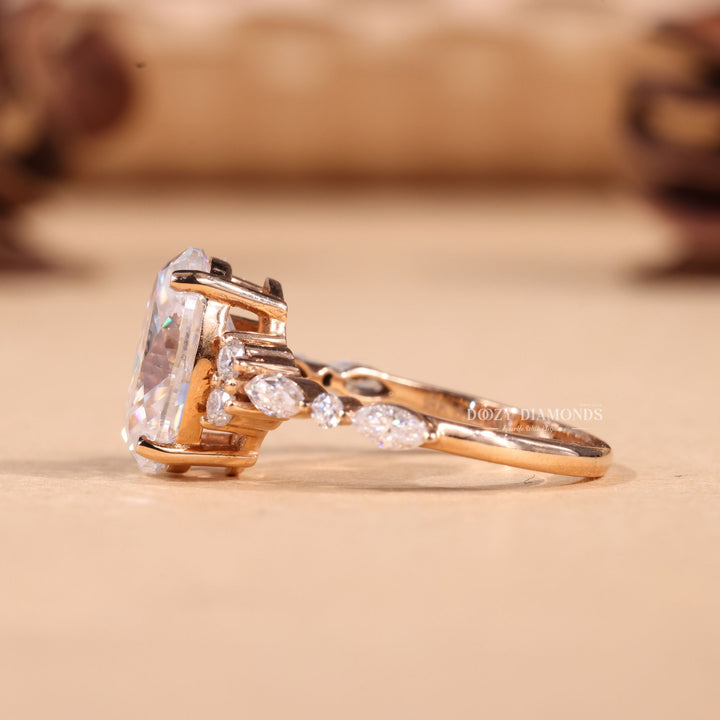 2.50CT-3.50CT Oval E/VS2 Lab Grown Cluster Diamond Engagement Ring