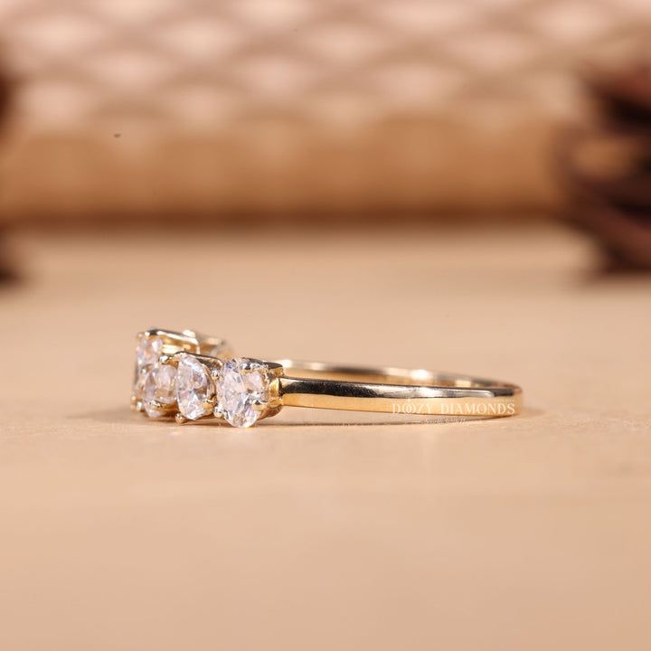 Oval & Pear Cut Lab Grown Diamond EF/VVS Cluster Wedding Band