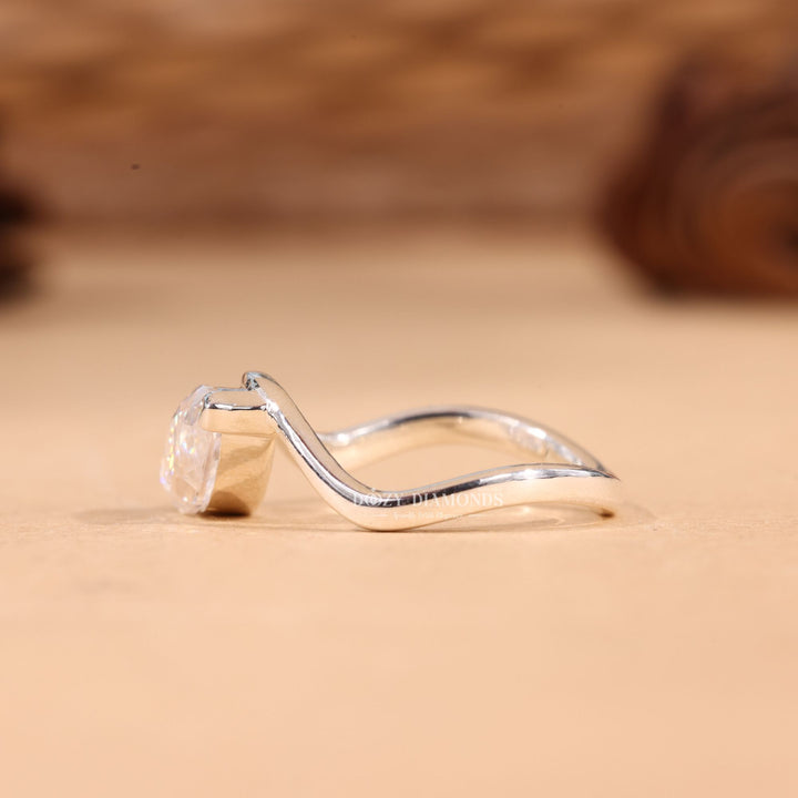 2.0CT-4.0CT Marquise Cut E/VS1 Lab Grown Diamond Waves Engagement Ring