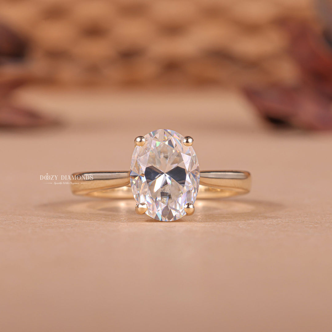 2.0CT - 3.0CT Oval F/VS1 Lab Grown Diamond Solitaire Engagement Ring - Doozy Diamonds