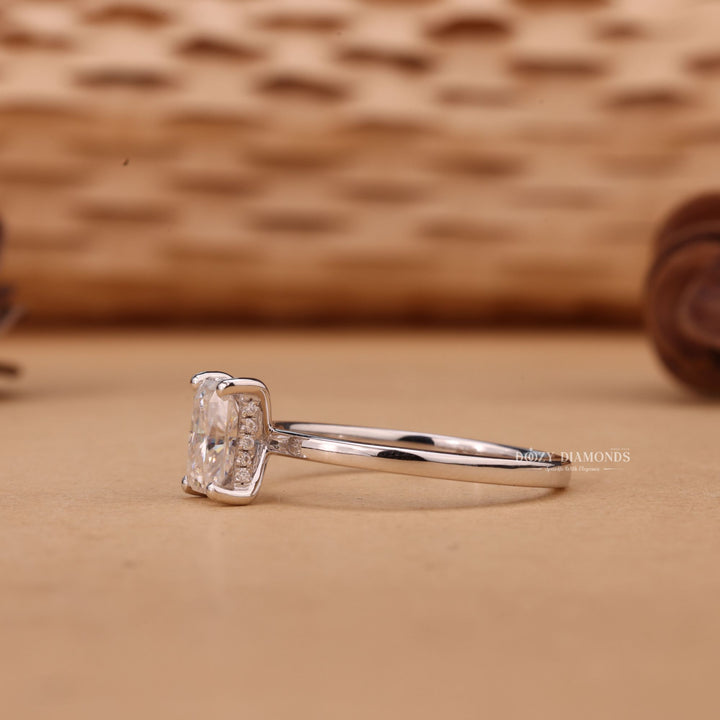 1.0CT-2.0CT Radiant Cut E/VS1 Lab Grown Diamond Hidden Halo Engagement Ring
