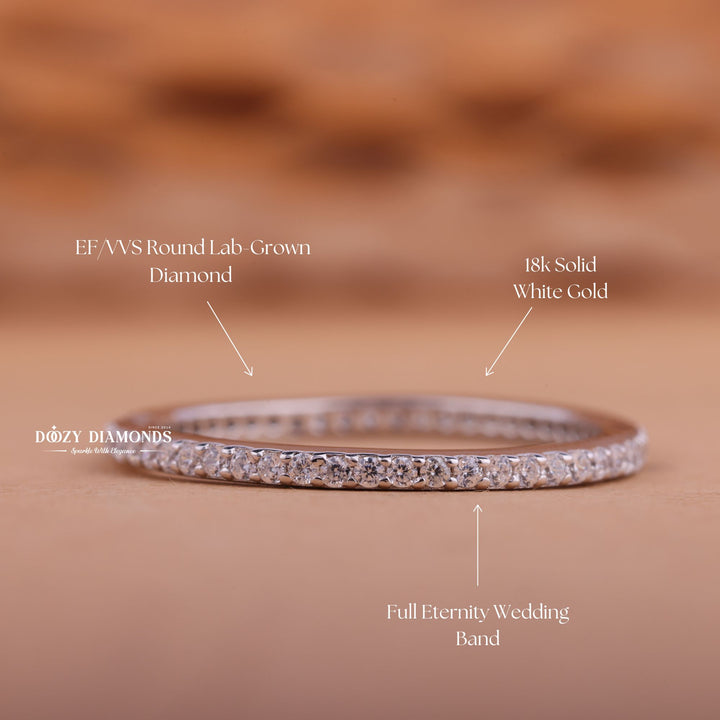 Round EF/VVS Diamond Full Eternity Lab Grown Wedding Band