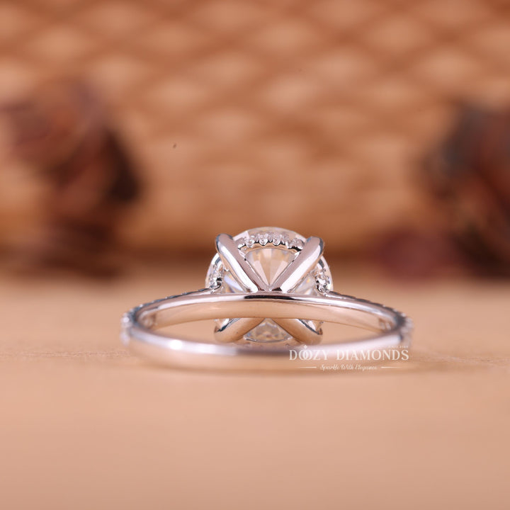 2.0CT-3.0CT Round F/VS1 Lab Grown Diamond Hidden Halo Engagement Ring