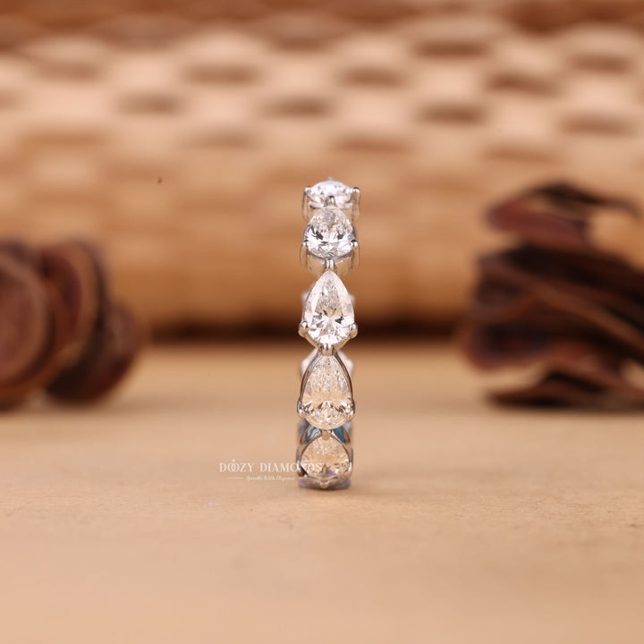 Pear Cut Lab Grown Diamond EF/VVS Full Eternity Wedding Band