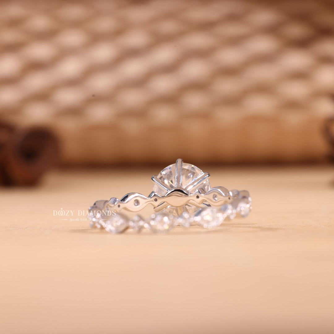 2.0CT-3.0CT Round E/VS1 Lab Grown Diamond Vintage Pave Engagement Ring