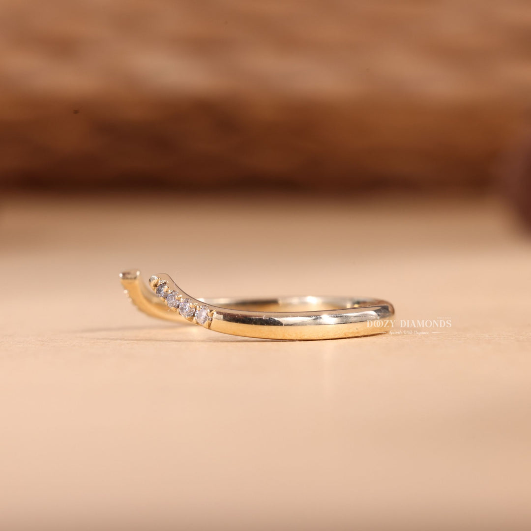 Round Cut Lab Grown Diamond EF/VVS Open Eve Wedding Band