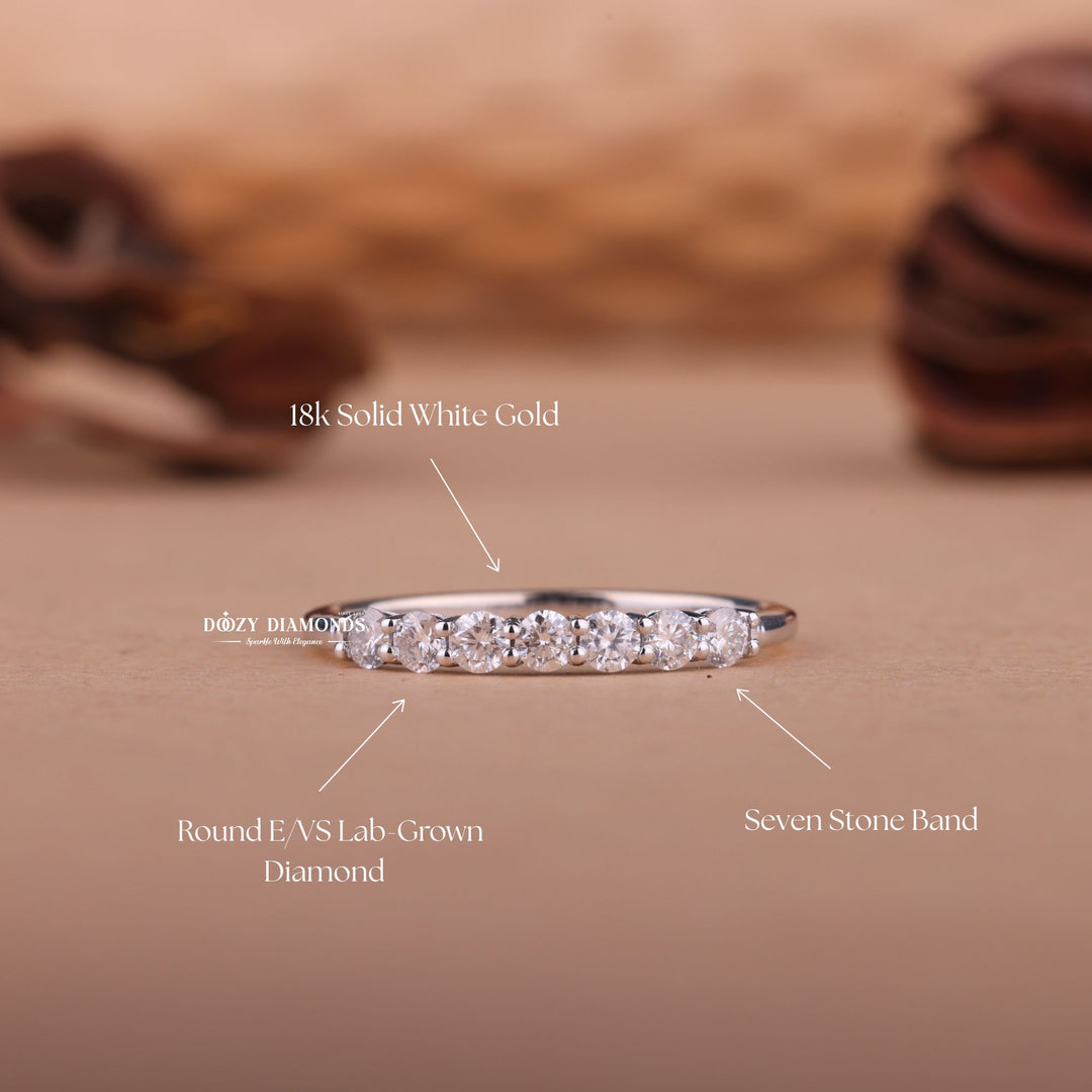 Round EF/VVS Diamond Lab Grown Stacking Wedding Band