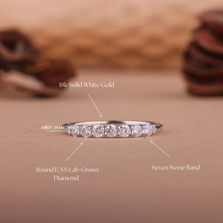Round EF/VVS Diamond Lab Grown Stacking Wedding Band