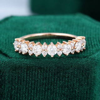 round-moissanite-cluster-wedding-band