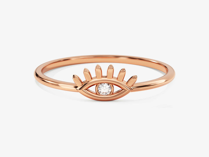 Round Diamond Single Eye Ring For Women