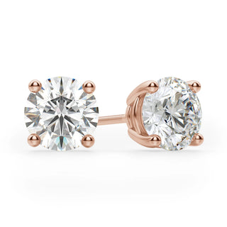 1ct Round Cut Moissanite Diamond Solitaire Stud Earrings
