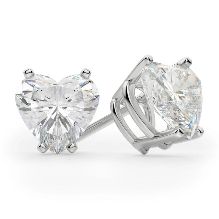 Heart Cut Moissanite Diamond Solitaire Stud Earrings For Women