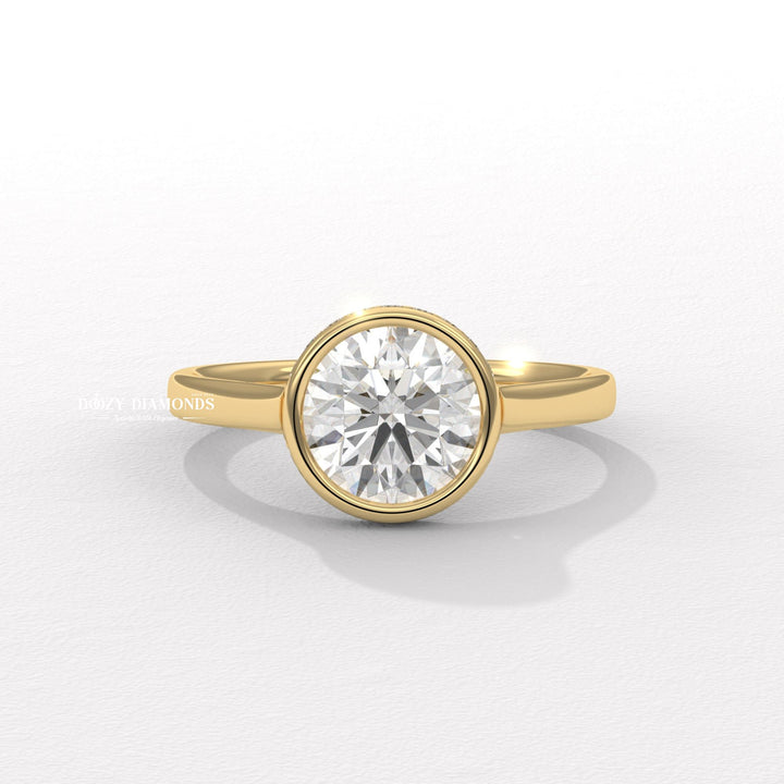 Bezel Set Engagement Ring
Hidden Halo Diamond Ring Lab
Lab Grown Round Bezel Ring
Bezel Setting Hidden Halo Ring