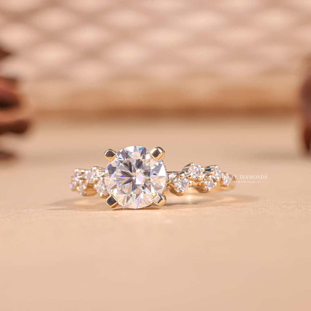 Round luxury diamond engagement ring, Round discount diamond engagement ring, Round designer diamond engagement ring, Round handcrafted diamond engagement ring,