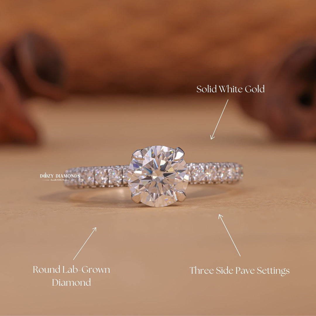 Round antique diamond engagement ring, Round modern diamond engagement ring, Round traditional diamond engagement ring, Round halo diamond engagement ring, Round halo diamond engagement ring