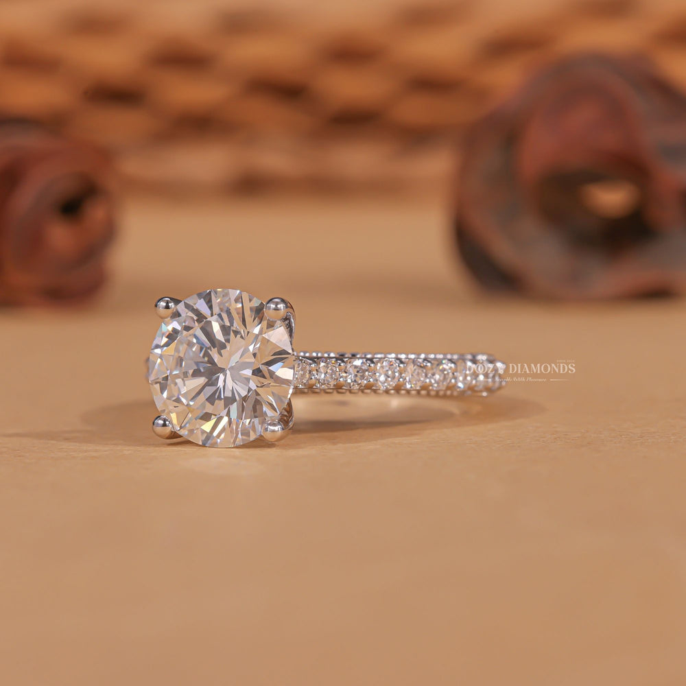 Round elegant engagement ring, Round whimsical engagement ring, Round glamorous engagement ring, Round sophisticated engagement ring, Round trendy engagement ring, 