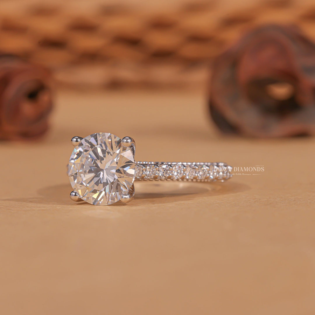 Round elegant engagement ring, Round whimsical engagement ring, Round glamorous engagement ring, Round sophisticated engagement ring, Round trendy engagement ring, 