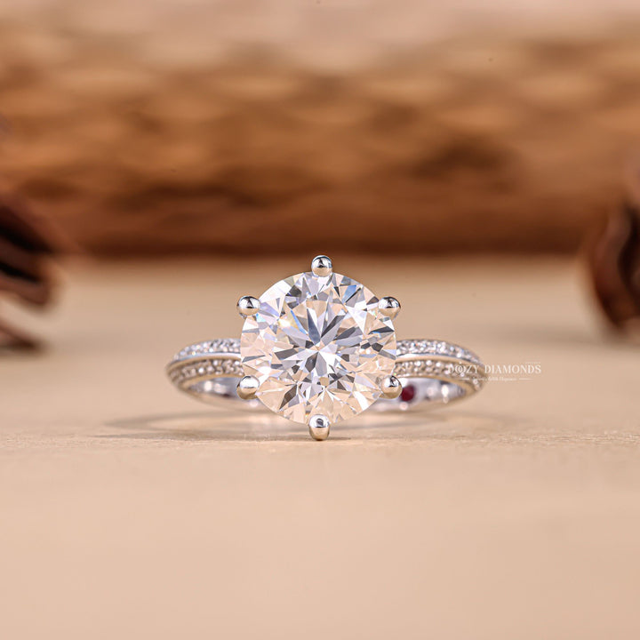 Round handmade engagement ring, Round customized engagement ring, Round made-to-order engagement ring, Round personalized engagement ring, Round exclusive engagement ring,