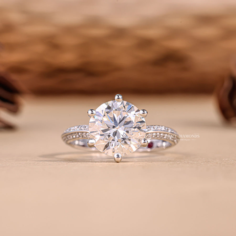 Round handmade engagement ring, Round customized engagement ring, Round made-to-order engagement ring, Round personalized engagement ring, Round exclusive engagement ring,