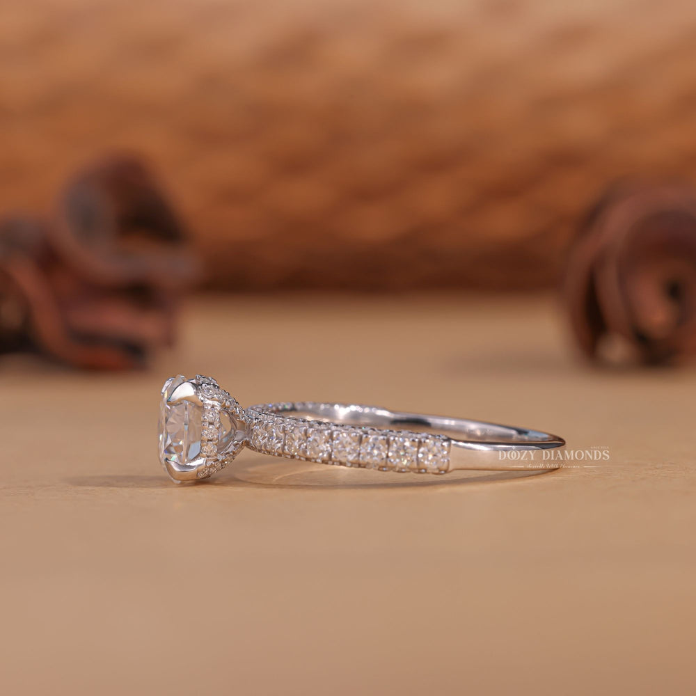 Round exclusive engagement ring, Round engraved engagement ring, Round halo diamond engagement ring, Round solitaire diamond engagement ring, Round unique diamond engagement ring, 