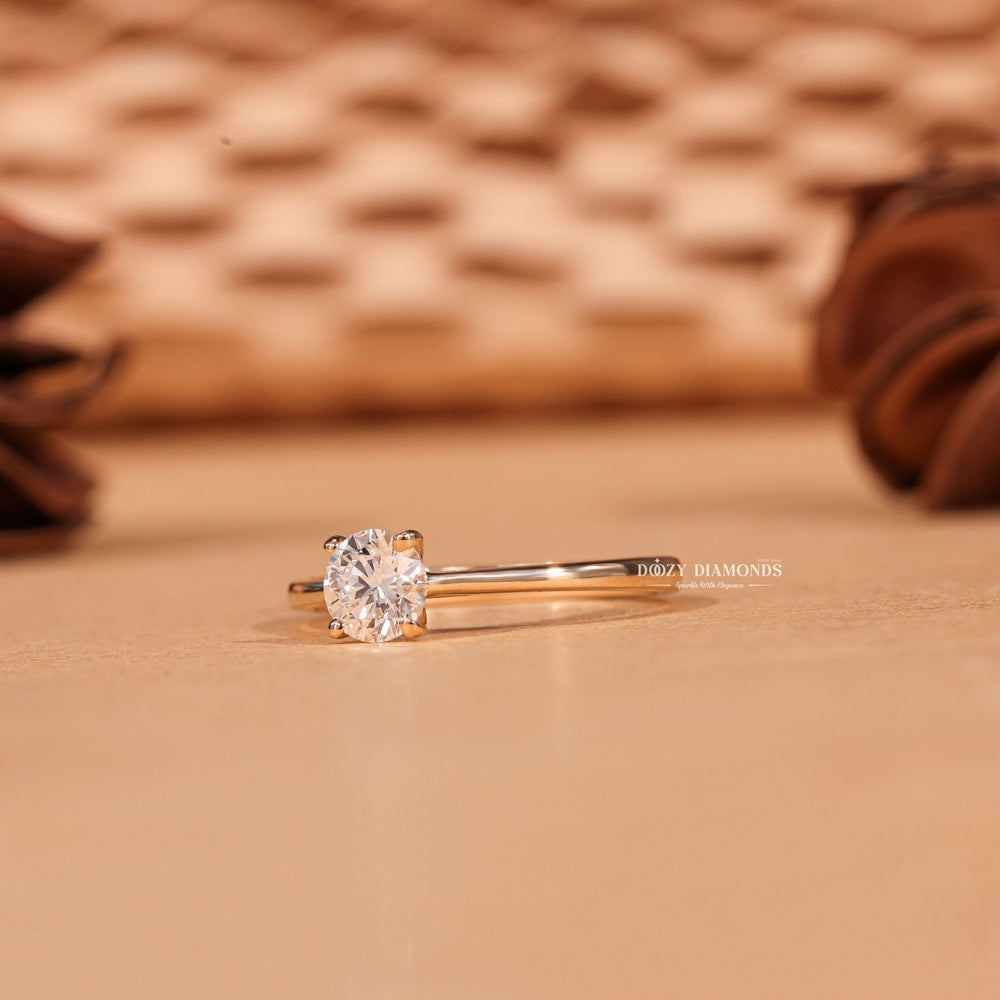 Round handcrafted diamond engagement ring, Round certified diamond engagement ring, Round vintage diamond engagement ring