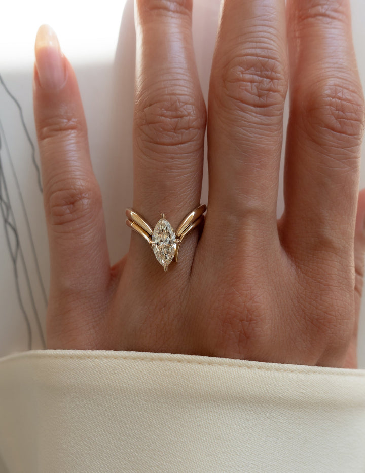 14k|18k Solid Gold Unique Eve Classic Wedding Band
