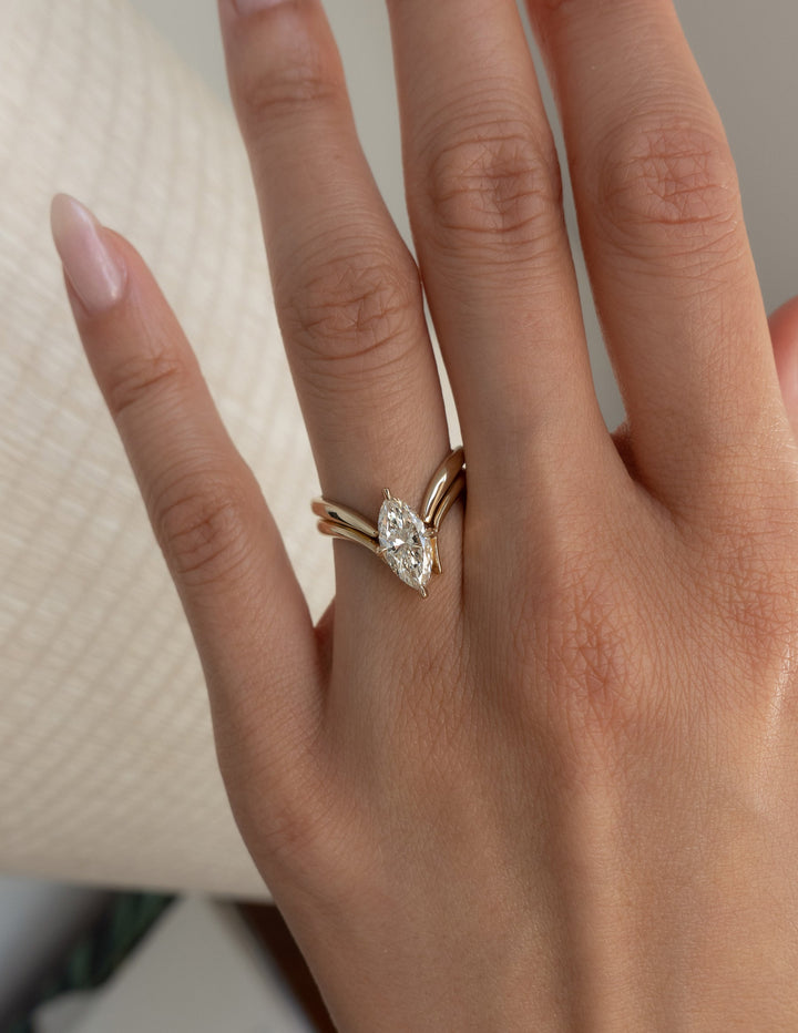 14k|18k Solid Gold Unique Eve Classic Wedding Band