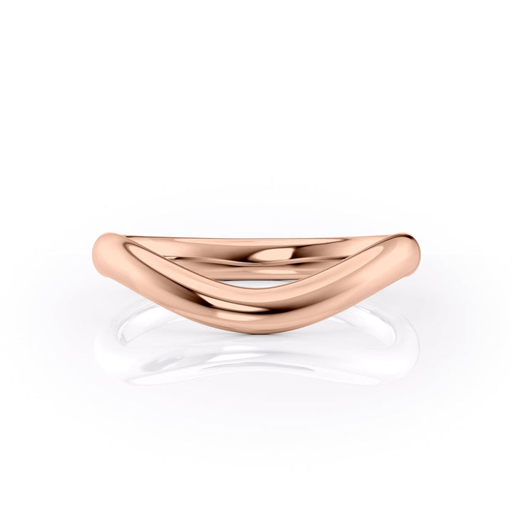 18K|14K Solid Gold Unique U Shape Plain Wedding Band
