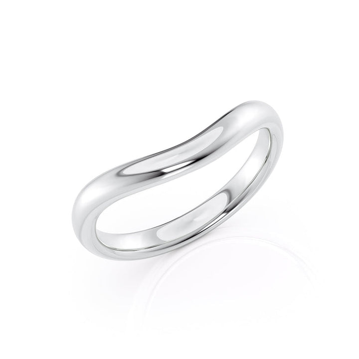 18K|14K Solid Gold Unique U Shape Plain Wedding Band