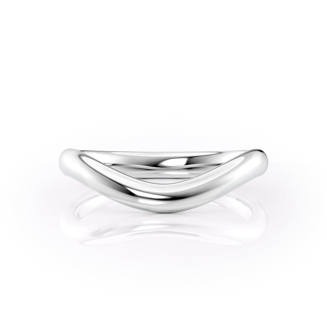 18K|14K Solid Gold Unique U Shape Plain Wedding Band