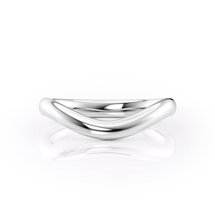 18K|14K Solid Gold Unique U Shape Plain Wedding Band