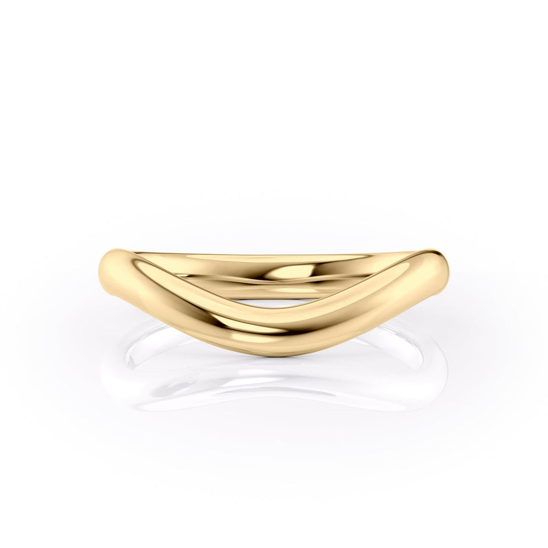 18K|14K Solid Gold Unique U Shape Plain Wedding Band