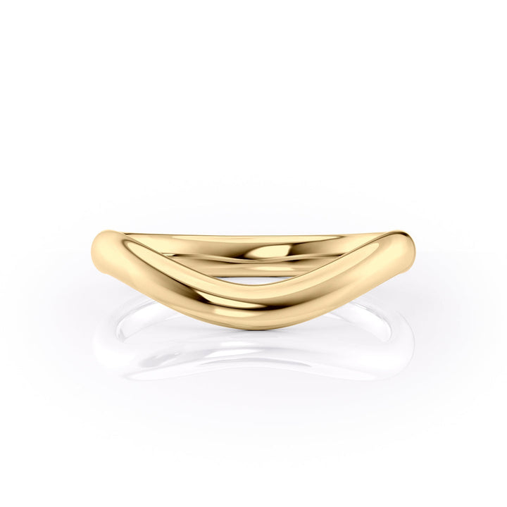 18K|14K Solid Gold Unique U Shape Plain Wedding Band