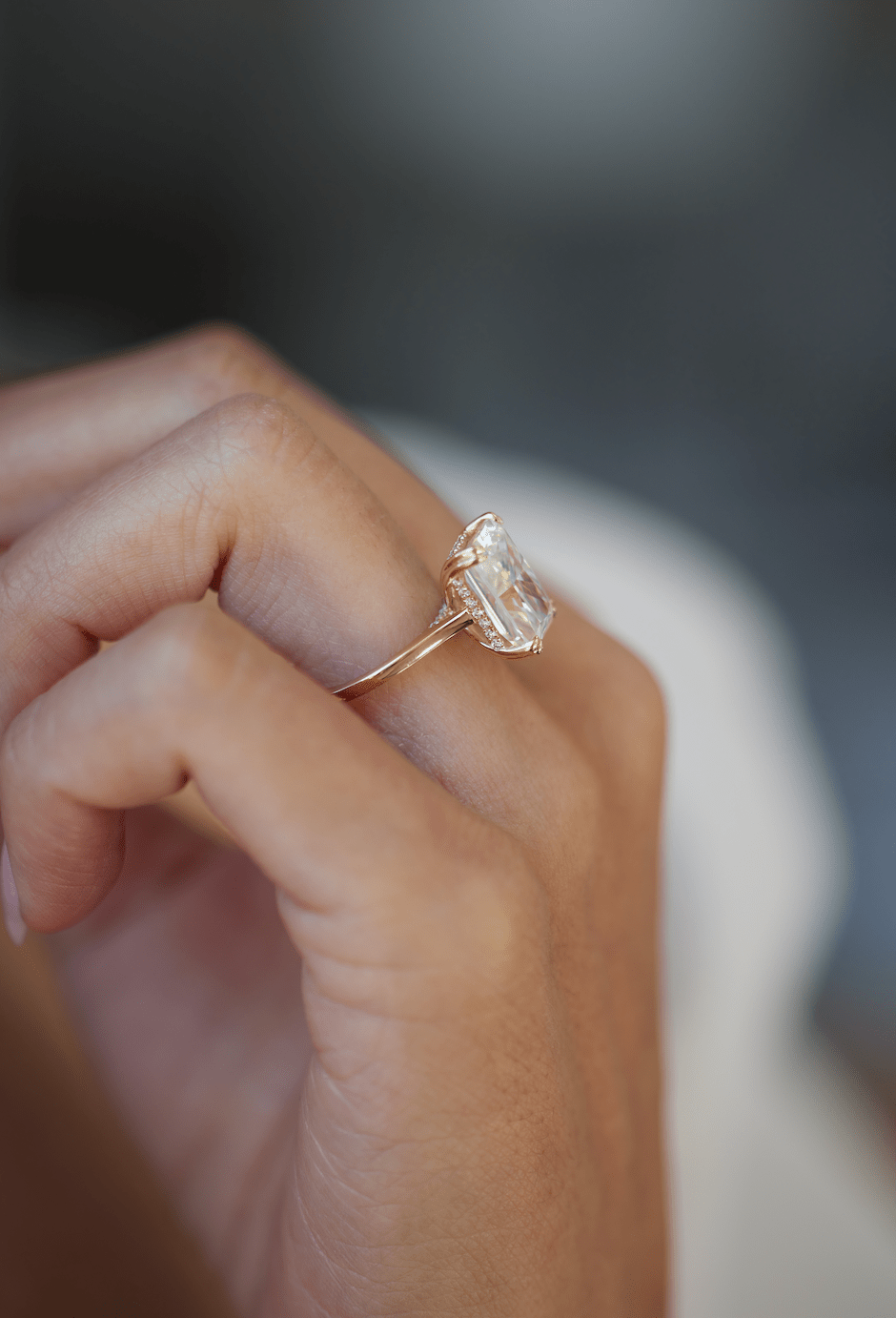 1.0 - 3.0 CT Radiant Diamond Hidden Halo Engagement Ring - Doozy Diamonds