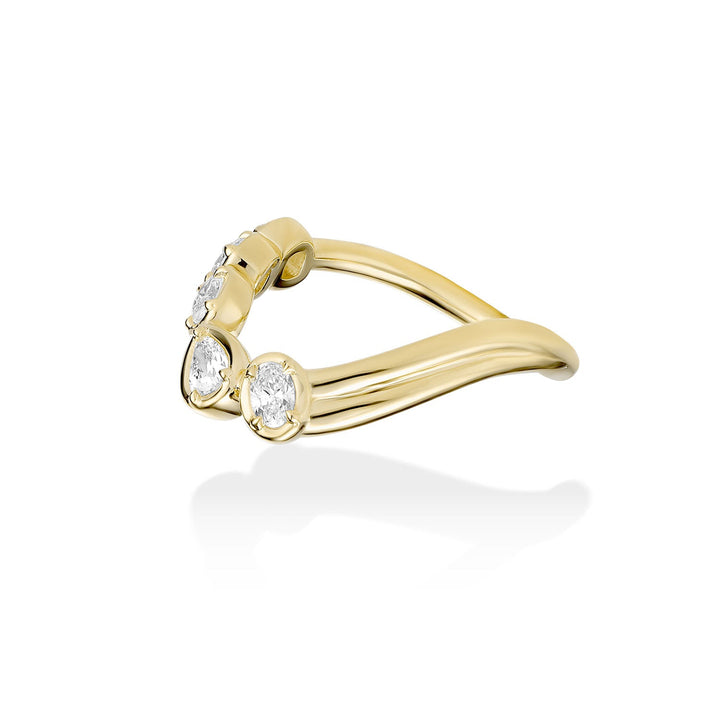Pears, Oval and Cushion Diamond CVD EF/VVS Unique U Shape Wedding Band