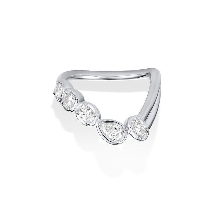 Pears, Oval and Cushion Diamond CVD EF/VVS Unique U Shape Wedding Band
