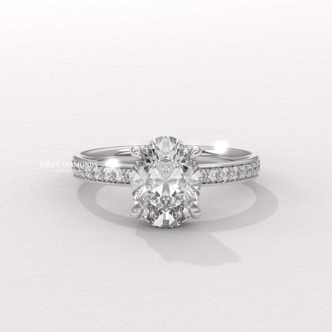 Sleek channel set oval ring
Horizontal oval channel set ring
East-west oval channel ring